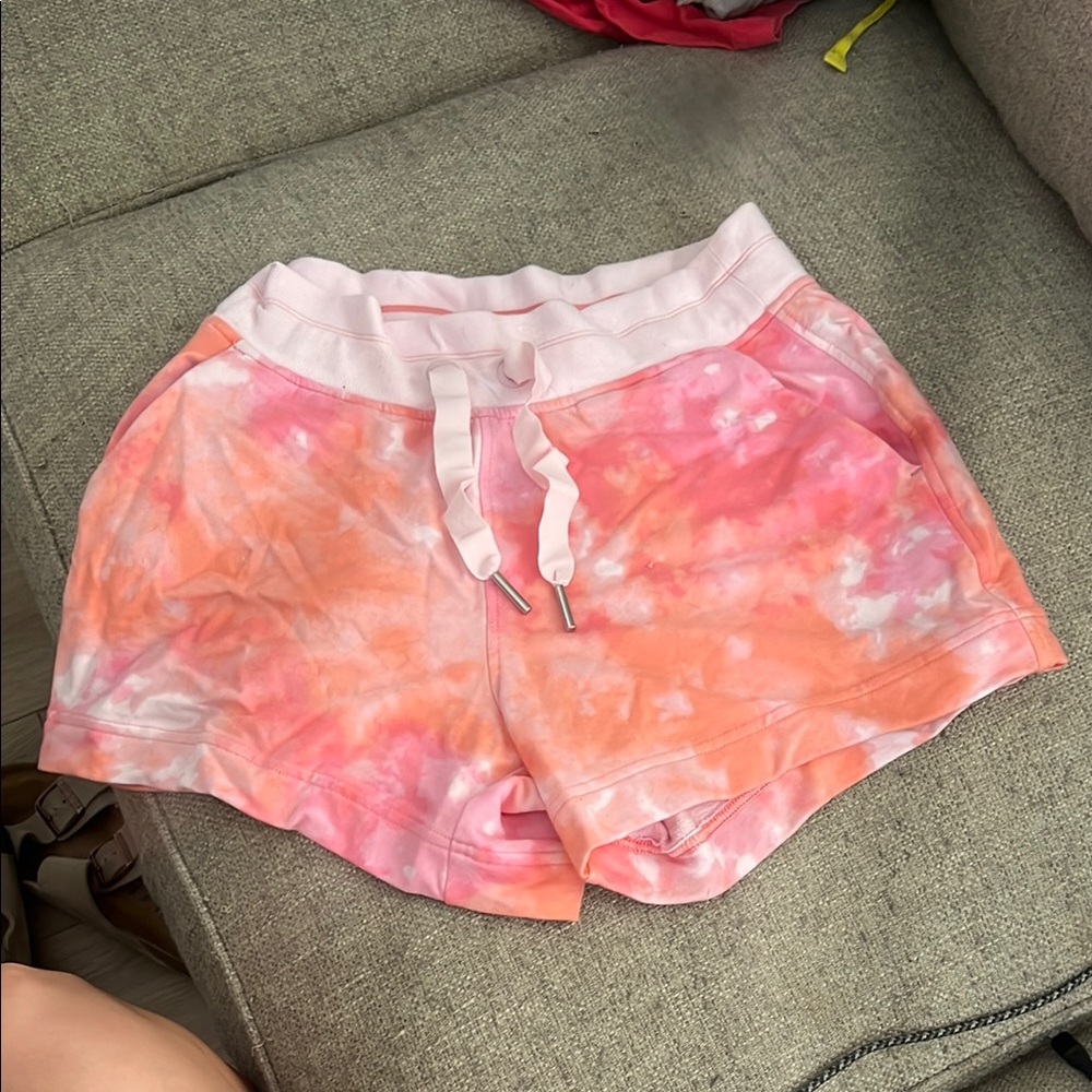 Athleta Pink and Orange Athletic Shorts Relaxed Fit